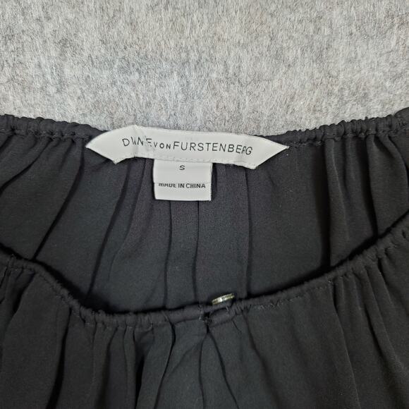 Diane Von Furstenberg Top Womens Small Silk Popover Balloon Long Sleeve Blouse - Picture 3 of 10